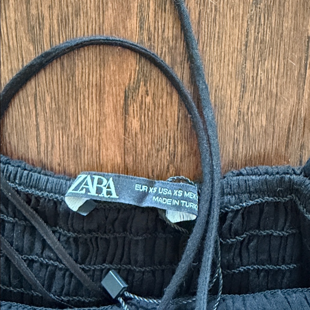 Zara Black Ruffled Off-Shoulder Sundress - Picture 2 of 2
